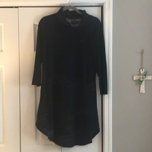 Long tunic with asymmetrical neckline